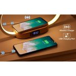 چراغ رومیزی  وایرلس شارژر چوبی - تصویر 11