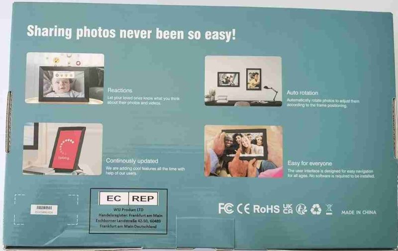 قاب عکس دیجیتال 10.1 اینچی MRQ، WiFi، Frameo - تصویر 2