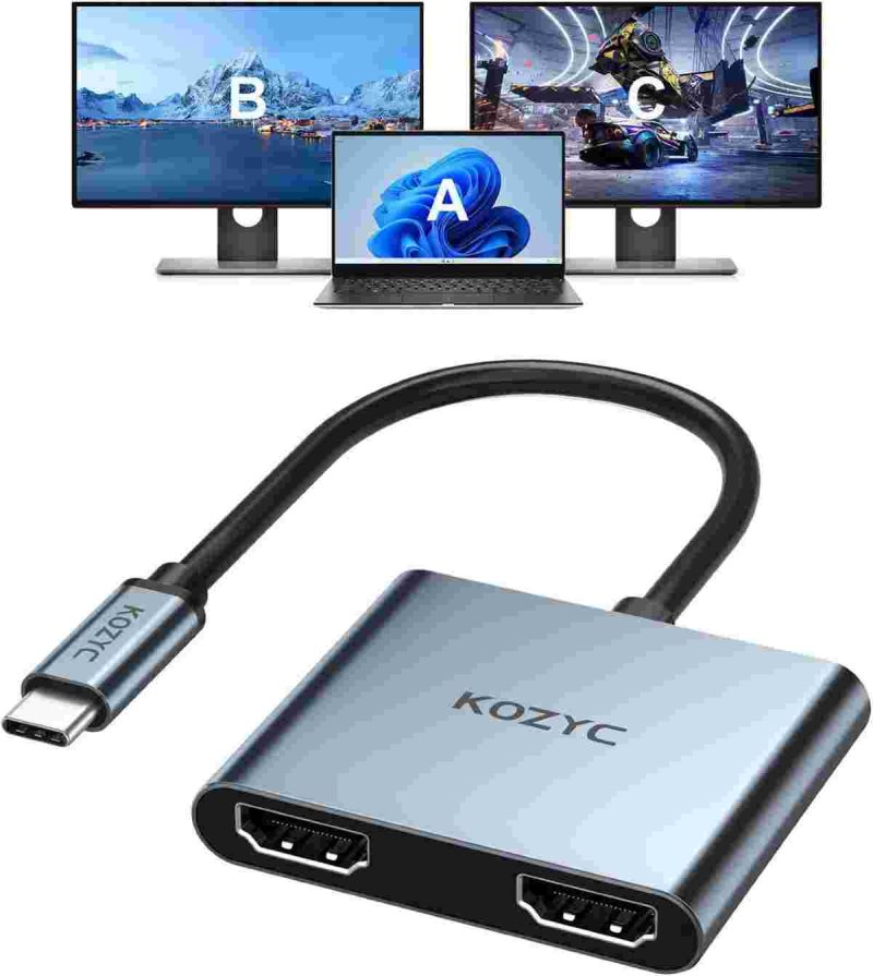 هاب KOZYC مبدل USB C به دو HDMI - Image 2