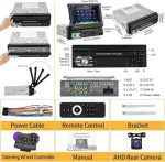 مانیتور ماشین Podofo Single Din Carplay با دوربین پشتیبان بلوتوث AHD، صفحه نمایش لمسی 7 اینچی MP5 Player - Image 3
