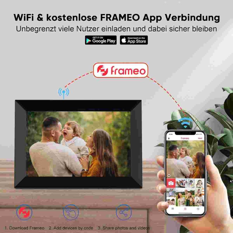 قاب عکس دیجیتال 10.1 اینچی MRQ، WiFi، Frameo - تصویر 6