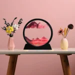 ساعت شنی بزرگ  طرح شناور ایستاده تابلو دکوری تزئینی quicksand painting - Image 3