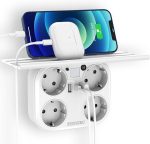 تقسیم دیواری Redagod  با 4 خروجی و 3 پورت USB