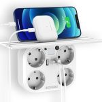تقسیم دیواری Redagod  با 4 خروجی و 3 پورت USB
