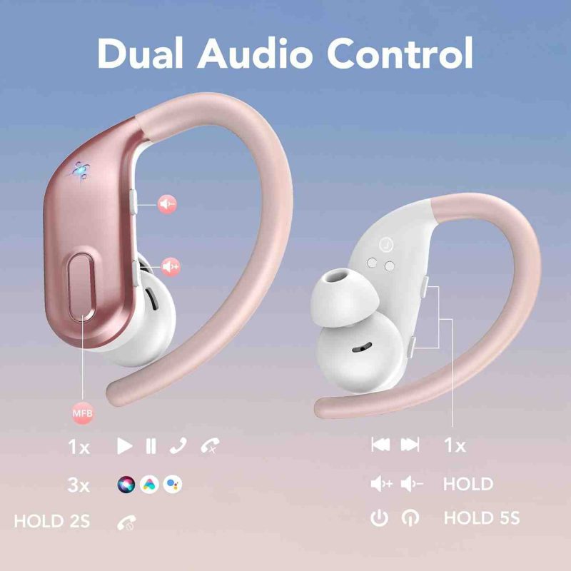 ایرپاد A7 , ایرپاد حلقه گوش  نمایشگر روی جعبه ی ایرپاد Deep Bass، IPX7 ضد آب , رنگ رز صورتی - Image 3