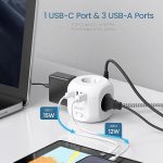 چتد راهی برق 4 طرفه LENCENT 1 Type-C و  3 USB-A - تصویر 5