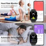 ساعت هوشمند aptkdoe  بند سیاه , 110 حالت ورزشی، ساعت تناسب اندام با مانیتور ضربان قلب - تصویر 4