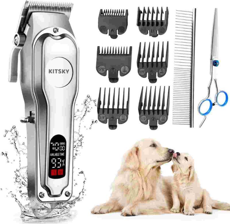ماشین اصلاح حیوانات مدل  kitsky 8004 همراه با 6 شانه ماشین اصلاح و قیچی و شانه مخصوص - Image 5
