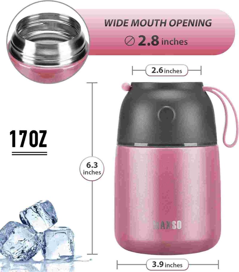 ظرف غذای 0.5 لیتری maxso SH860-5A\7A برای نگهداری غذاهای داغ همراه با قاشق - Image 3
