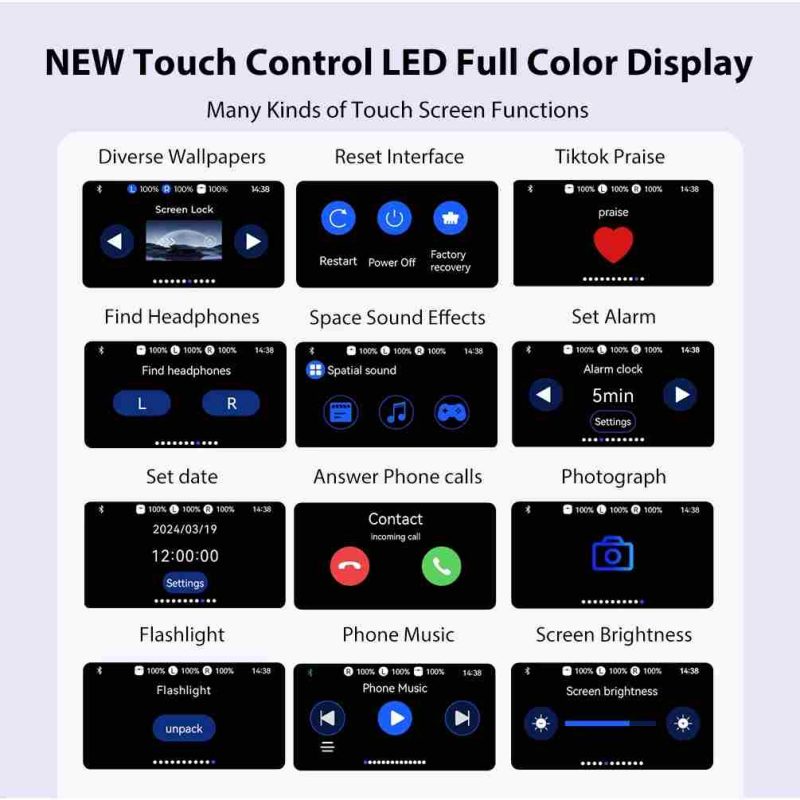 ایرپاد Miniso X29 OWS 5.4 با صفحه نمایش LED کنترل لمسی TWS  با میکروفون , Deep Bass - Image 5