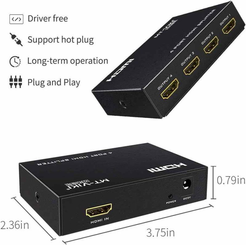 اسپلیتر 1 به 4 پورت HDMI برند MT-VIKI مدل SP104M - Image 2