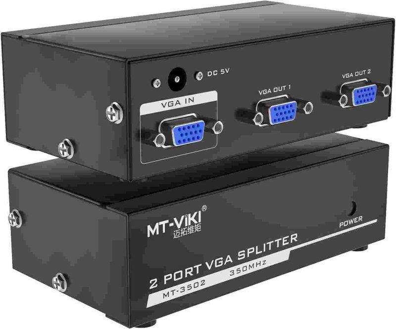 اسپلیتر 1 به 2 پورت VGA آداپتوردار 350Mhz مدل MT-3502 - Image 2
