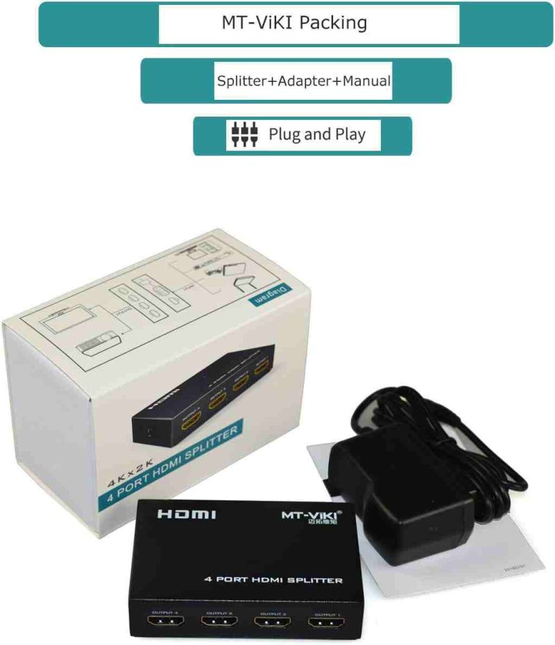 اسپلیتر 1 به 4 پورت HDMI برند MT-VIKI مدل SP104M - Image 3
