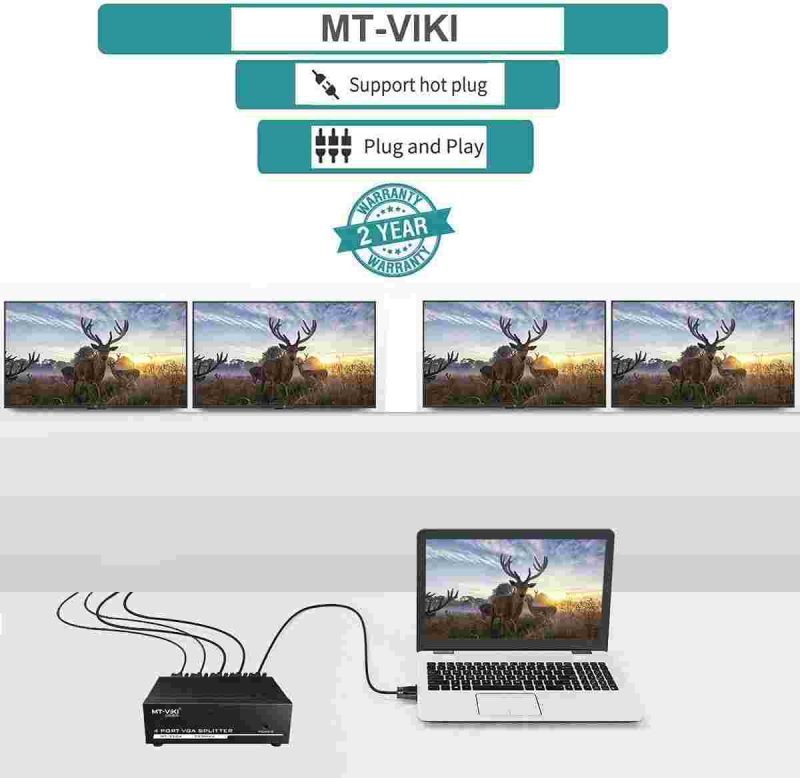 اسپلیتر سوییچ VGA مانیتور ۴ به یک MT-VIKI 350 مگاهرتز - Image 4