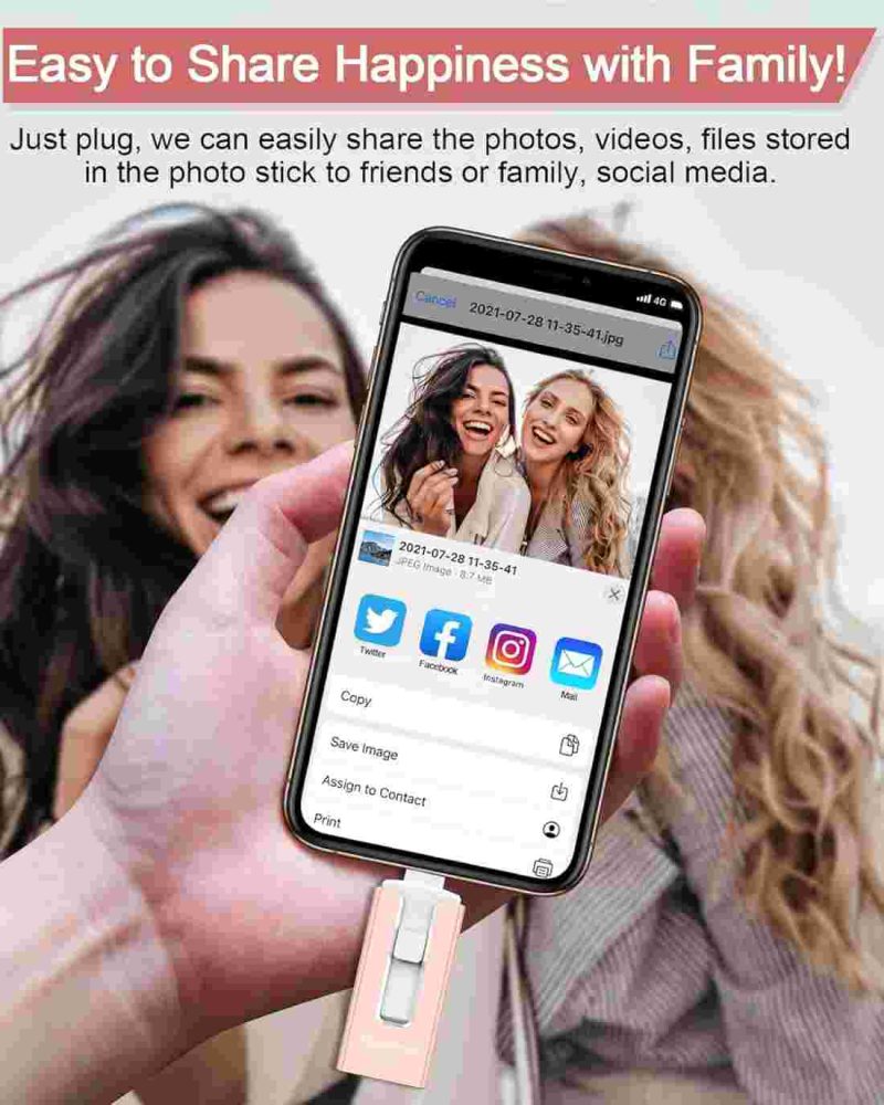 فلش مموری Keqiaai ظرفیت 512 گیگابایت برای iPhone Android, PC External Storage - تصویر 5