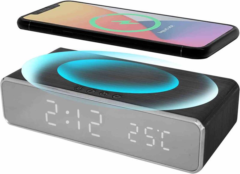 ساعت رومیزی با شارژر بی سیم Wireless Charging Digital Alarm Clock - Image 10