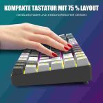 کیبورد و ماوس گیمینگ بی‌سیم RedThunder K84  ، QWERTZ آلمانی - تصویر 2