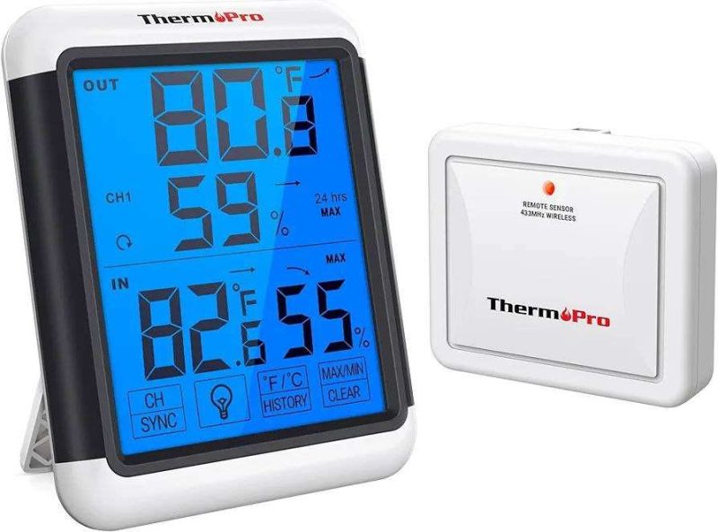 دما سنج ، رطوبت سنج و ساعت دیجیتالی ThermoPro مدل TP65 - تصویر 2