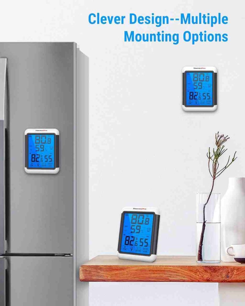 دما سنج ، رطوبت سنج و ساعت دیجیتالی ThermoPro مدل TP65 - تصویر 4