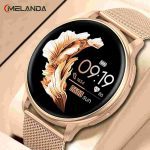 ساعت هوشمند RUXINGX G35 با صفحه 1.32 اینچ رنگ گولد با بند اضافه ی سفید