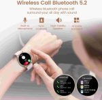 ساعت هوشمند RUXINGX G35 با صفحه 1.32 اینچ رنگ گولد با بند اضافه ی سفید - تصویر 4
