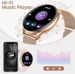 ساعت هوشمند RUXINGX G35 با صفحه 1.32 اینچ رنگ گولد با بند اضافه ی سفید - تصویر 7