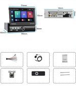 مانیتور و پخش تاشو خودرو podofo تک دین Carplay با صفحه نمایش لمسی 7 اینچی - تصویر 12