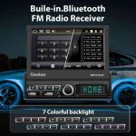 مانیتور و پخش تاشو خودرو podofo تک دین Carplay با صفحه نمایش لمسی 7 اینچی - تصویر 4
