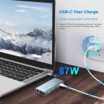 هاب USB-C یازده کاره USHB TW11A - دارای پورت‌های HD-MI، VGA، RJ45، USB3، USB2 3، SD، TF، Power Delivery - Image 4