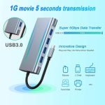 هاب USB-C یازده کاره USHB TW11A - دارای پورت‌های HD-MI، VGA، RJ45، USB3، USB2 3، SD، TF، Power Delivery - Image 5
