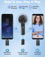 میکروفون بی‌سیم یقه‌ای heyowocs پک ۲ عددی برای اندروید و آیفون ۱۶ - تصویر 6