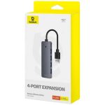 هاب 4 پورت USB 3.0 باسئوس مدل BS-OH080  15cm | طوسی - Image 6