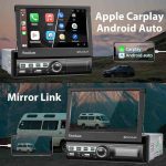 مانیتور و پخش تاشو خودرو podofo تک دین Carplay با صفحه نمایش لمسی 7 اینچی - تصویر 7