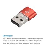 تبدیل type-c به USB [سازگار با تلفن، تبلت و کامپیوتر] - قرمز