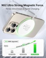 شارژر مغناطیسی AMSKY سازگار با Apple Magsafe، شارژر بی‌سیم ۱۵ واتی برای آیفون، شارژر سفید - Image 7