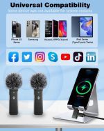میکروفون بی‌سیم یقه‌ای heyowocs پک ۲ عددی برای اندروید و آیفون ۱۶ - تصویر 8