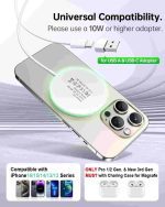 شارژر مغناطیسی AMSKY سازگار با Apple Magsafe، شارژر بی‌سیم ۱۵ واتی برای آیفون، شارژر سفید - Image 2