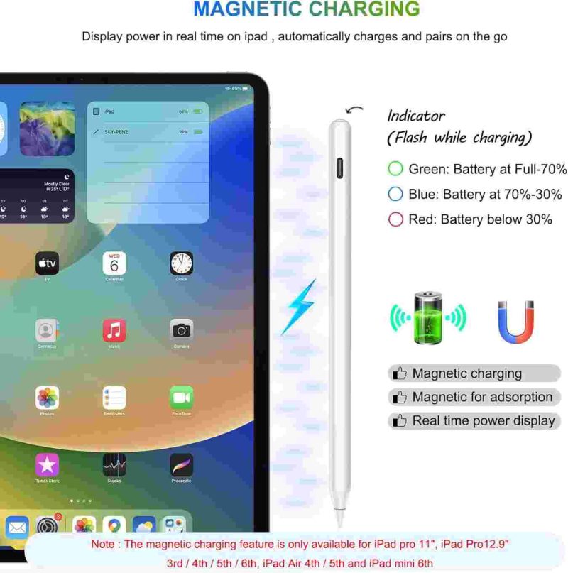 قلم استایلوس HATOKU با  حساسیت به شیب و قابلیت رد کف دست برای آیپد - Image 4