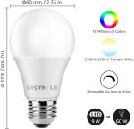 لامپ‌های هوشمند وای‌فای، چراغ‌های LED با قابلیت تغییر رنگ برند lepro  بسته ۴ عددی - تصویر 3