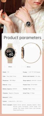 ساعت هوشمند زنانه I70 , IP68 ضد آب برای اندروید و iOS - تصویر 6