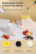 همزن شارژ ی whisk همراه  با ۲ سری و همزن فومی ۳ سرعته - تصویر 2