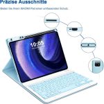 کیبورد مینی GOOJODOQ، کیبورد جداشدنی با طرح QWERTZ، آبی - Image 4