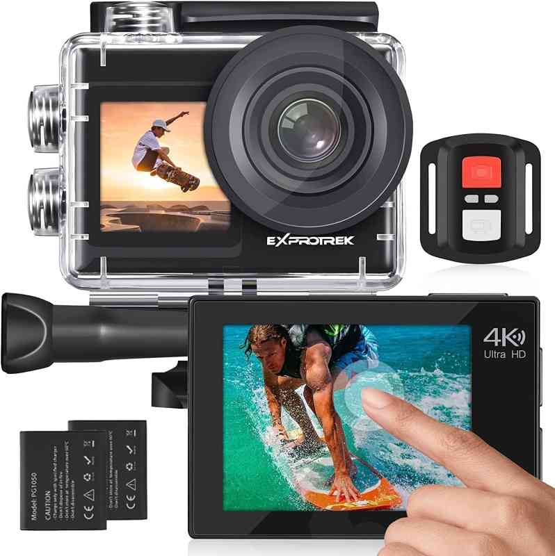 1 دوربین اکشن Exprotrek 4K با سرعت 60 فریم بر ثانیه و صفحه نمایش لمسی - تصویر 1