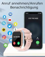 ساعت هوشمند RUIMEN H1 صفحه نمایش ۱.۸۵ اینچ + یک بند صورتی - تصویر 5