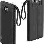 پاور بانک VRURC با کابل‌های داخلی لایتینگ و مایکرو و Type-C و USB 10000 میلی‌آمپر