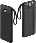 پاور بانک VRURC با کابل‌های داخلی لایتینگ و مایکرو و Type-C و USB 10000 میلی‌آمپر