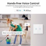 کلید لمسی دو پل سفید سونوف با قابلیت کنترل توسط ریموت RF مدل T2EU2C-TX - تصویر 8