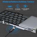کیبورد بلوتوث تاشو کوچک eSynic کیبورد بی‌سیم مدل HB066 - تصویر 8