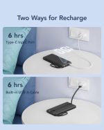 پاور بانک VRURC با کابل‌های داخلی لایتینگ و مایکرو و Type-C و USB 10000 میلی‌آمپر - تصویر 4