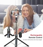 مونوپاد سلفی برند  ASHINER استیک با ریموت و چراغ‌های LED - تصویر 7